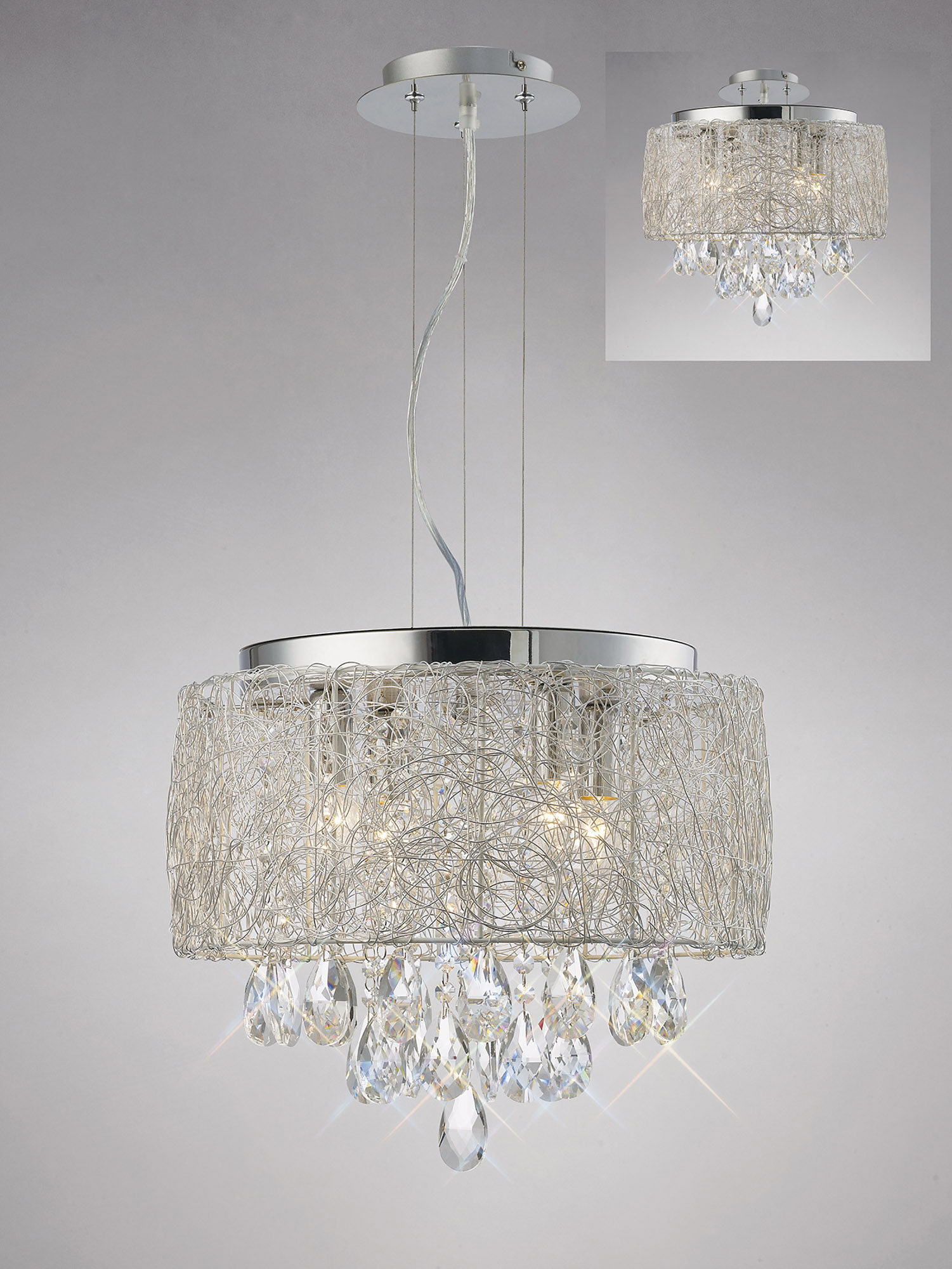 IL31160  Adeline Crystal Pendant 4 Light